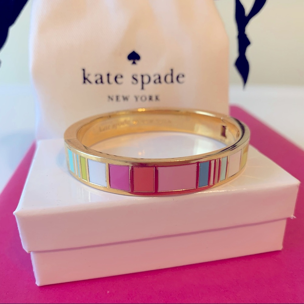 ♠️ kate spade gold multicolored bangle bracelet